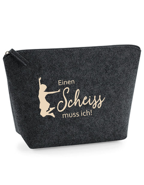 Filz Täschchen Easy S/M 002 Einen Scheiss muss ich!