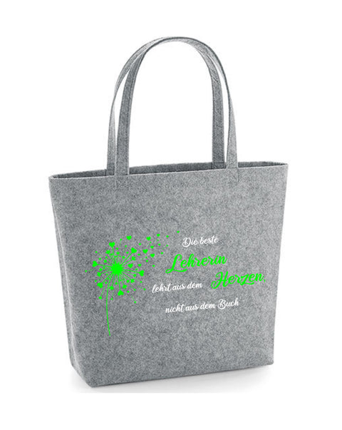 Filz Tasche Easy Bag L02 Die besten Lehrer lehren aus dem Herzen... Pusteblume