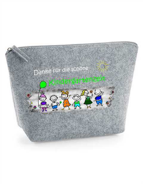 Filz Täschchen Easy S/M L10 Danke für die schöne Kindergartenzeit