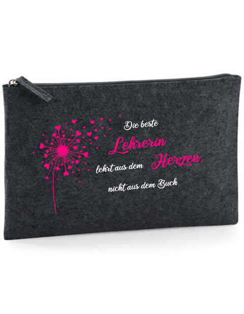 Filz Täschchen Easy Basic L02 Die besten Lehrer lehren aus dem Herzen Pusteblume