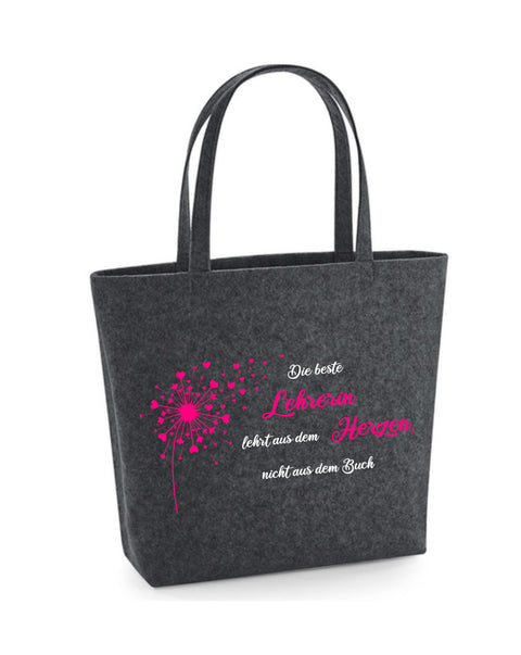 Filz Tasche Easy Bag L02 Die besten Lehrer lehren aus dem Herzen... Pusteblume