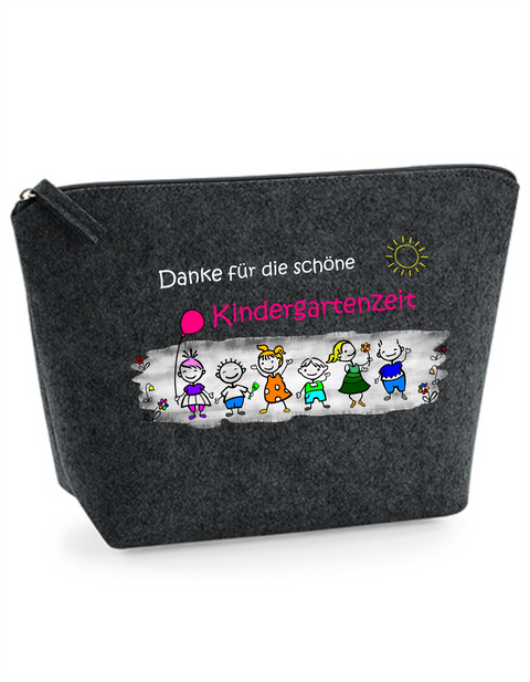 Filz Täschchen Easy S/M L10 Danke für die schöne Kindergartenzeit