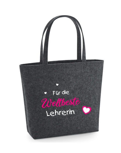 Filz Tasche Easy Bag L14 Für die Weltbeste Lehrerin