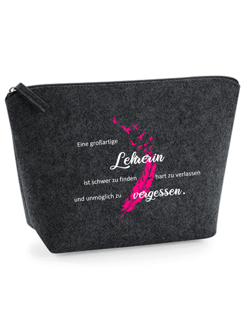 Filz Täschchen Easy S/M L08 Eine großartige Lehrerin
