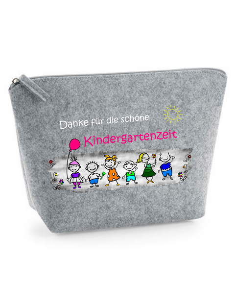 Filz Täschchen Easy S/M L10 Danke für die schöne Kindergartenzeit