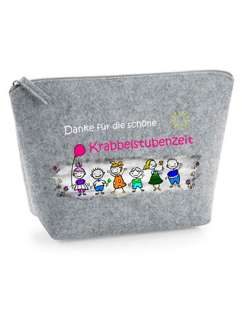 Filz Täschchen Easy S/M L25 Danke für die schöne Krabbelstubenzeit