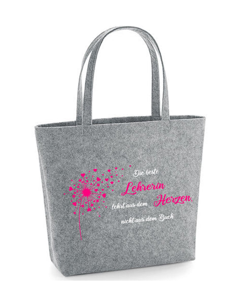 Filz Tasche Easy Bag L02 Die besten Lehrer lehren aus dem Herzen... Pusteblume