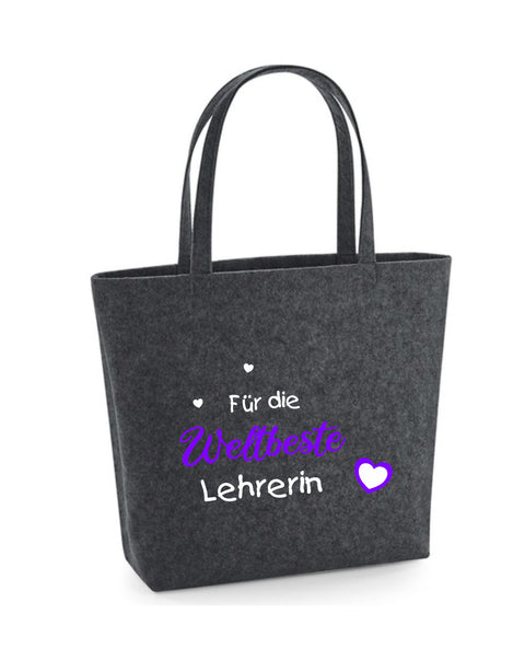 Filz Tasche Easy Bag L14 Für die Weltbeste Lehrerin