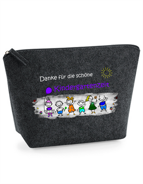 Filz Täschchen Easy S/M L10 Danke für die schöne Kindergartenzeit