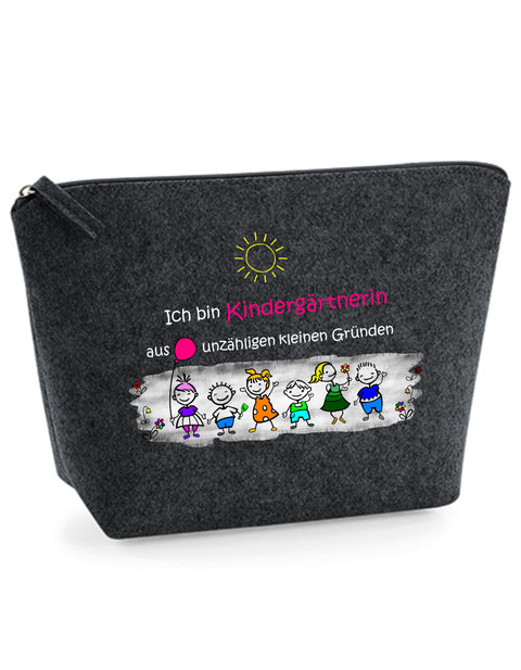 Filz Täschchen Easy S/M L05 Ich bin Kindergärtnerin aus unzähligen kleinen Gründen