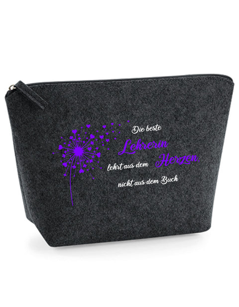 Filz Täschchen Easy S/M L02 Lehre lehren aus dem Herzen Pusteblume