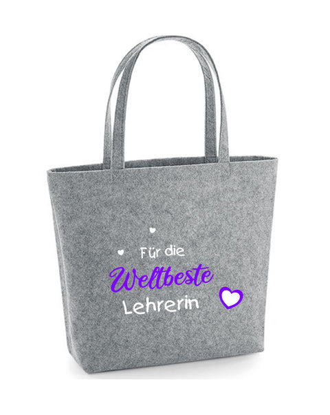 Filz Tasche Easy Bag L14 Für die Weltbeste Lehrerin