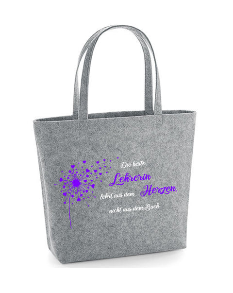 Filz Tasche Easy Bag L02 Die besten Lehrer lehren aus dem Herzen... Pusteblume