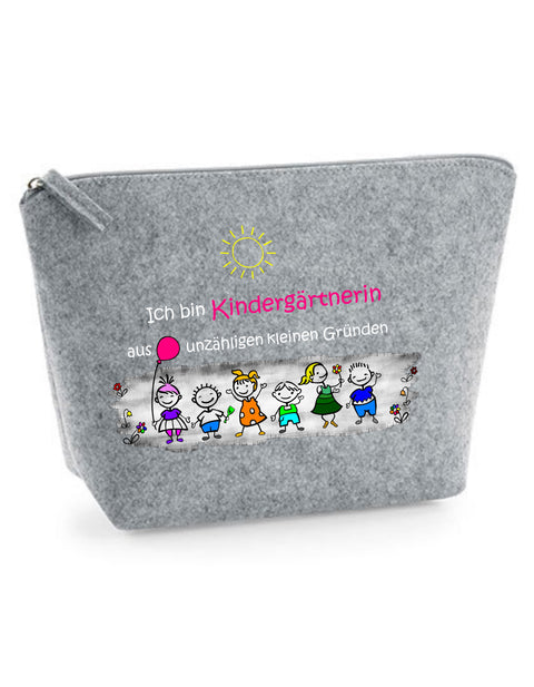 Filz Täschchen Easy S/M L05 Ich bin Kindergärtnerin aus unzähligen kleinen Gründen