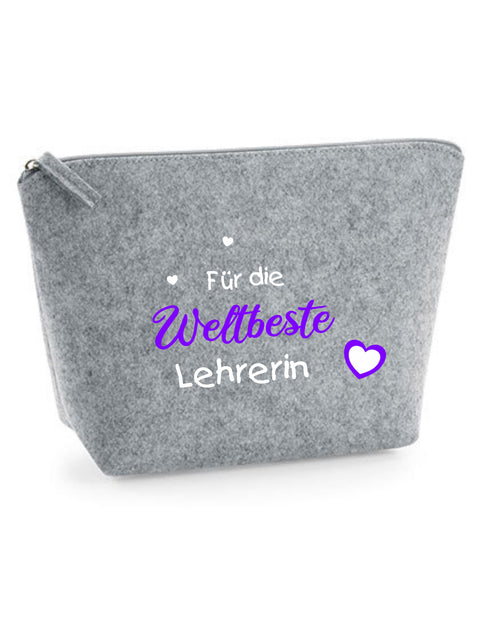 Filz Täschchen Easy S/M L14 Für die Weltbeste Lehrerin