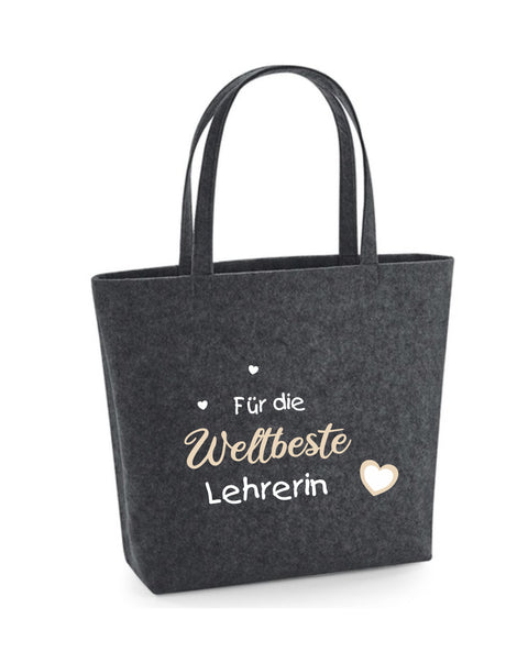 Filz Tasche Easy Bag L14 Für die Weltbeste Lehrerin