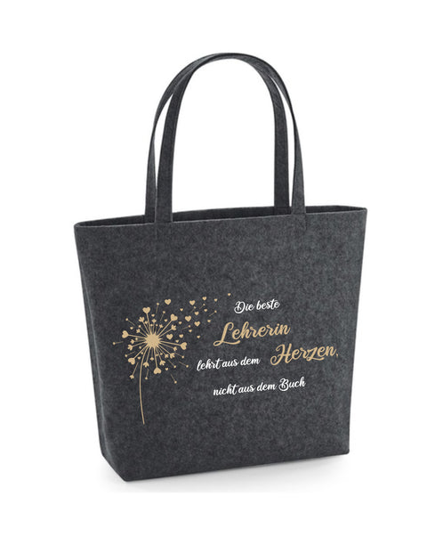 Filz Tasche Easy Bag L02 Die besten Lehrer lehren aus dem Herzen... Pusteblume