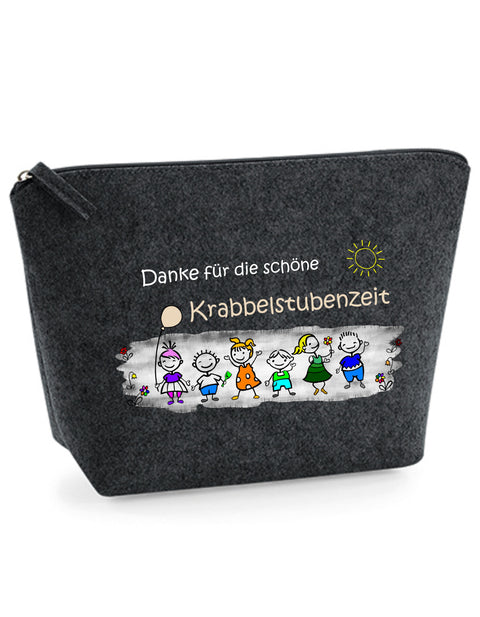 Filz Täschchen Easy S/M L25 Danke für die schöne Krabbelstubenzeit