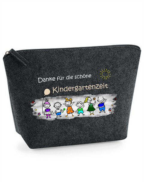 Filz Täschchen Easy S/M L10 Danke für die schöne Kindergartenzeit