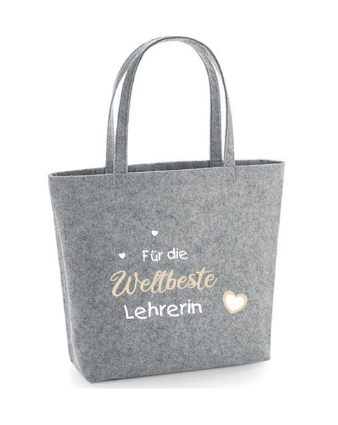 Filz Tasche Easy Bag L14 Für die Weltbeste Lehrerin