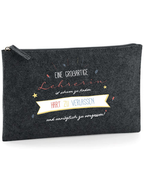 Filz Täschchen Easy Basic L27 Eine Großartige Lehrerin Banner