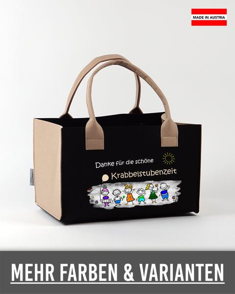 Filz Einkaufskorb L25 Danke für die schöne Krabbelstubenzeit