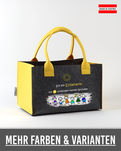 Filz Einkaufskorb L06 Ich bin Erzieherin aus unzähligen kleinen Gründen