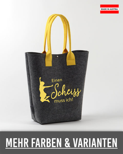 Filz Tasche Shopper (002 Einen Scheiss muss ich)