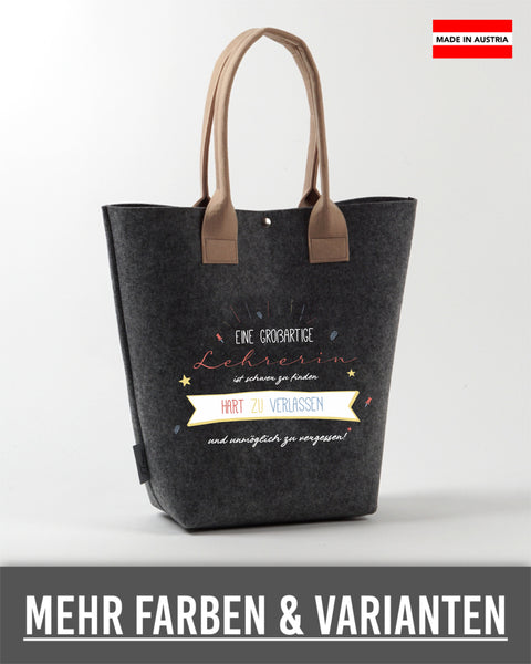 Filz Tasche Shopper L27 Eine Großartige Lehrerin Banner