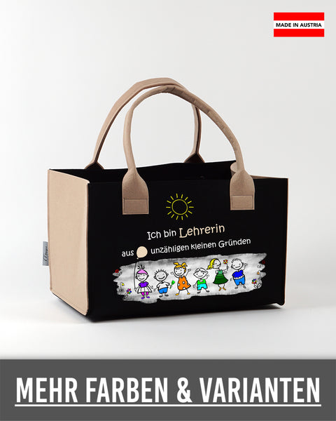 Filz Einkaufskorb L13 Ich bin Lehrerin aus unzähligen kleinen Gründen