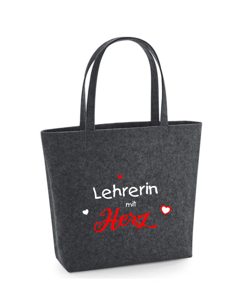 Filz Tasche Easy Bag L18 Lehrerin mit Herz