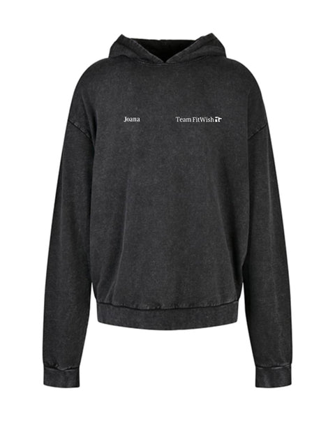 Team FitWish Ladies' Acid Washed Oversize Hoody