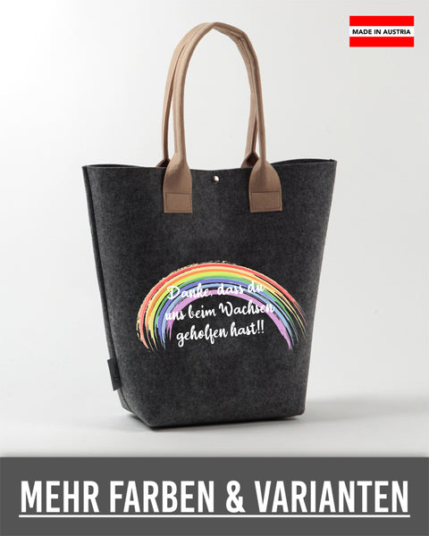 Filz Tasche Shopper L11 Danke, dass du uns beim Wachsen geholfen hast!