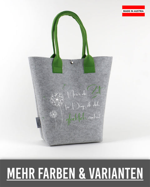 Filz Shopper "Nimm dir Zeit für Dinge, die dich glücklich machen!"