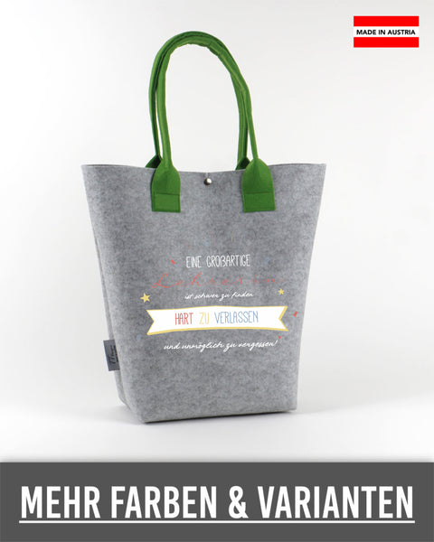 Filz Tasche Shopper L27 Eine Großartige Lehrerin Banner
