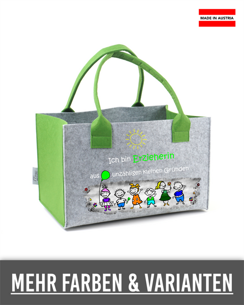Filz Einkaufskorb L06 Ich bin Erzieherin aus unzähligen kleinen Gründen