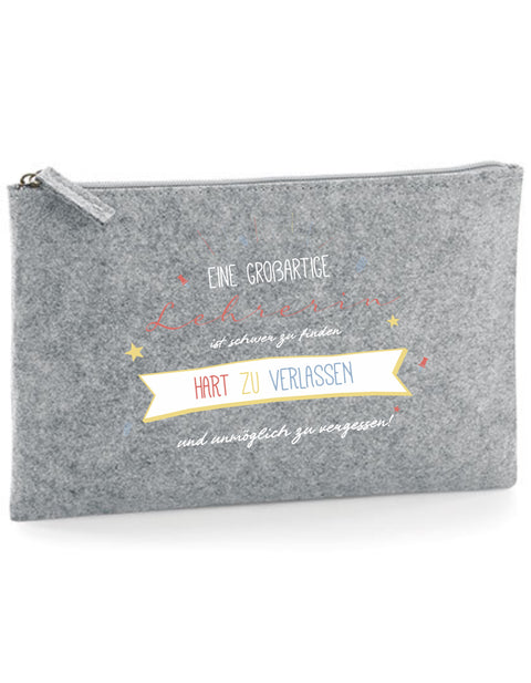 Filz Täschchen Easy Basic L27 Eine Großartige Lehrerin Banner