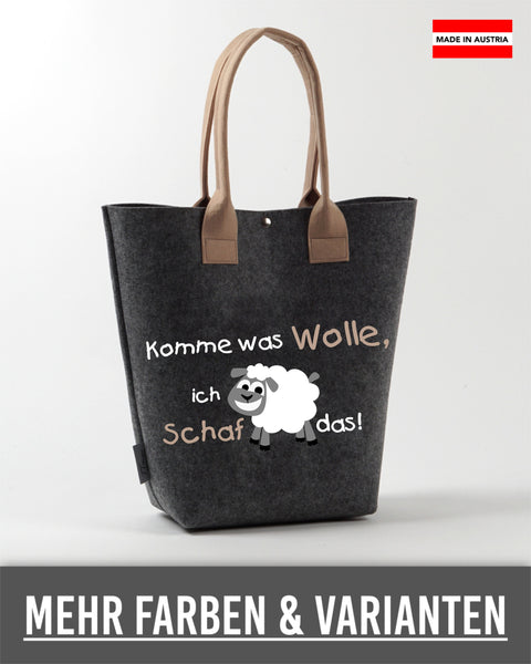 Filz Shopper "Komme was Wolle ich Schaf das!"