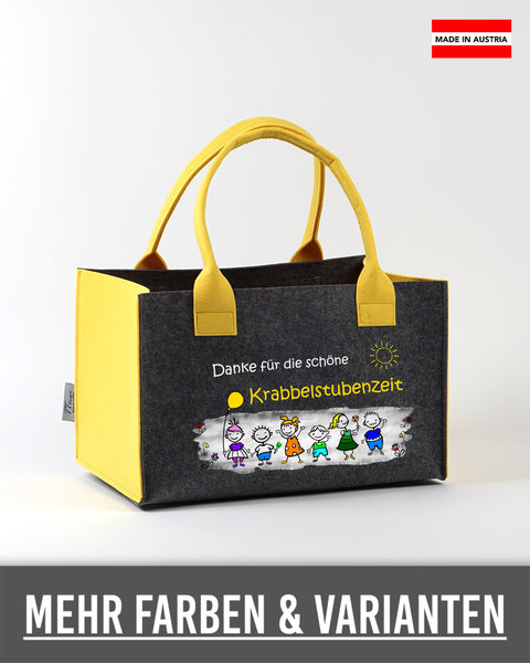 Filz Einkaufskorb L25 Danke für die schöne Krabbelstubenzeit