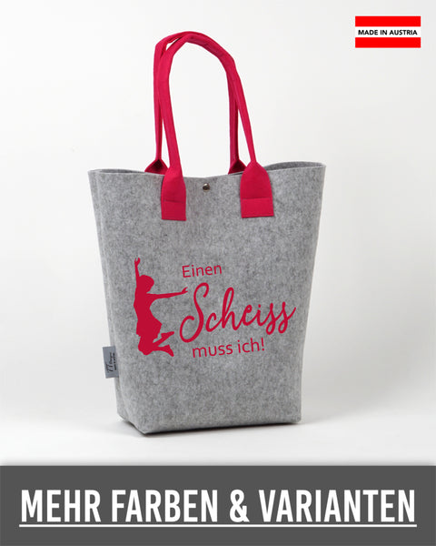 Filz Tasche Shopper (002 Einen Scheiss muss ich)