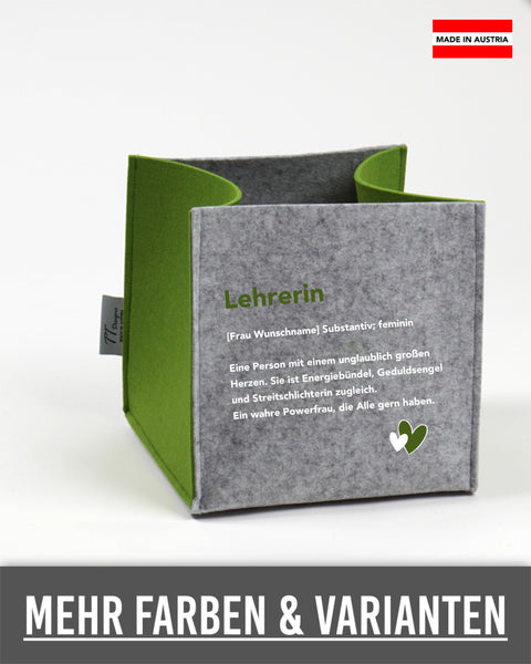 Filz Box L23 Lehrerin Substantiv, Wunschname