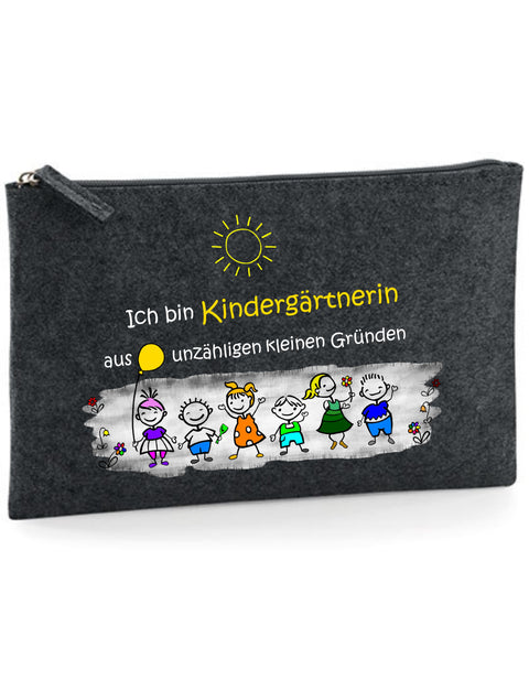 Filz Täschchen Easy Basic L05 Ich bin Kindergärtnerin aus unzähligen kleinen Gründen