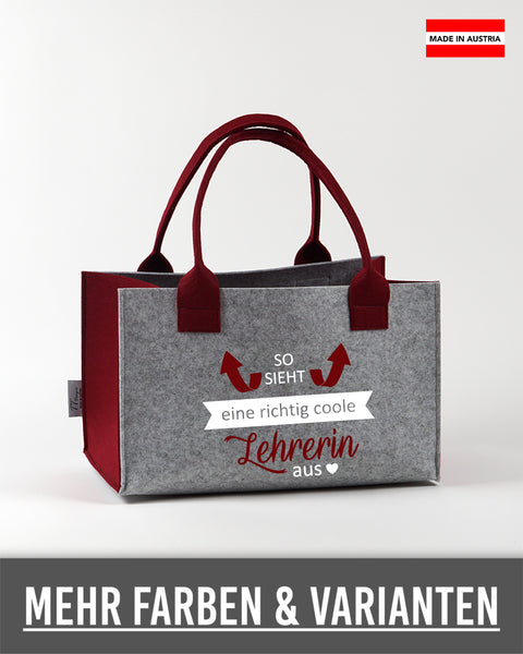 Filz Einkaufskorb L03 So sieht eine richtig coole Lehrerin aus