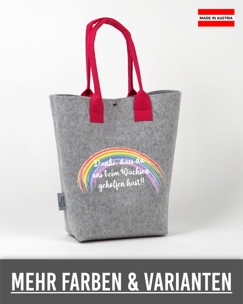 Filz Tasche Shopper L11 Danke, dass du uns beim Wachsen geholfen hast!