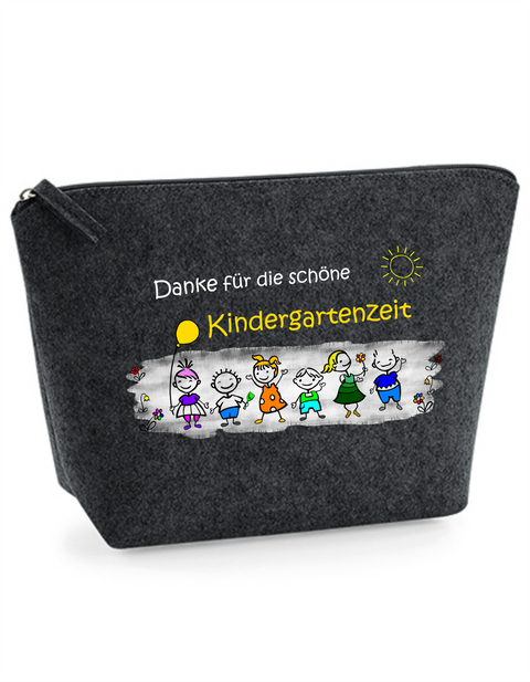 Filz Täschchen Easy S/M L10 Danke für die schöne Kindergartenzeit