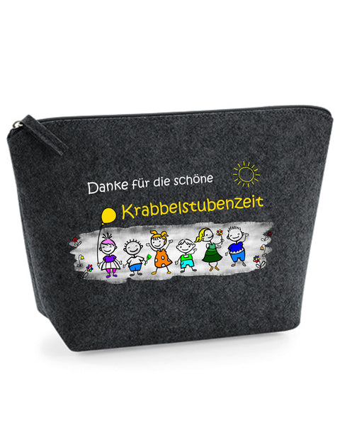 Filz Täschchen Easy S/M L25 Danke für die schöne Krabbelstubenzeit