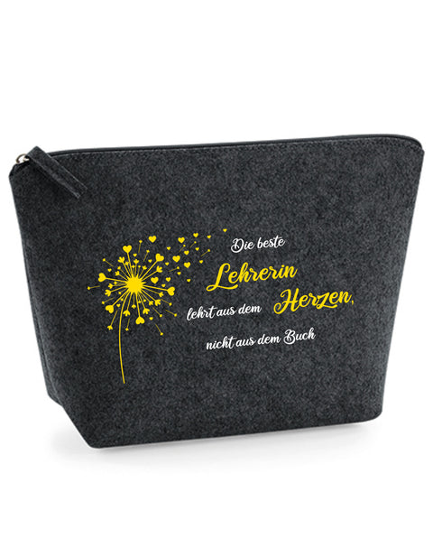 Filz Täschchen Easy S/M L02 Lehre lehren aus dem Herzen Pusteblume