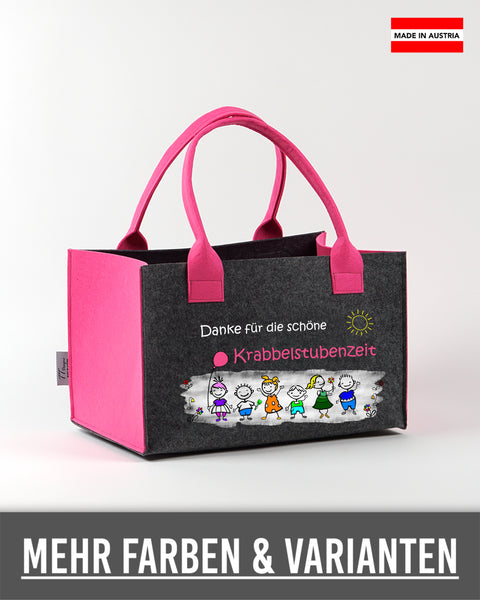 Filz Einkaufskorb L25 Danke für die schöne Krabbelstubenzeit