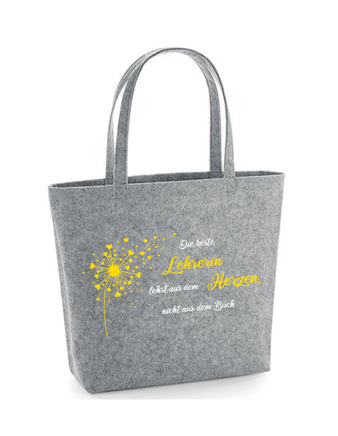 Filz Tasche Easy Bag L02 Die besten Lehrer lehren aus dem Herzen... Pusteblume
