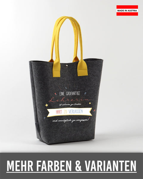 Filz Tasche Shopper L27 Eine Großartige Lehrerin Banner